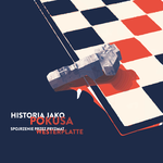 Plakat. Połowa ma wzór szachownicy biało-czerwonej. Na środku Pomnik Obrońców Wybrzeża, przewrócony, jak pionek na szachownicy. Napis Historia jako pokusa Spojrzenie przez pryzmat Westerplatte.